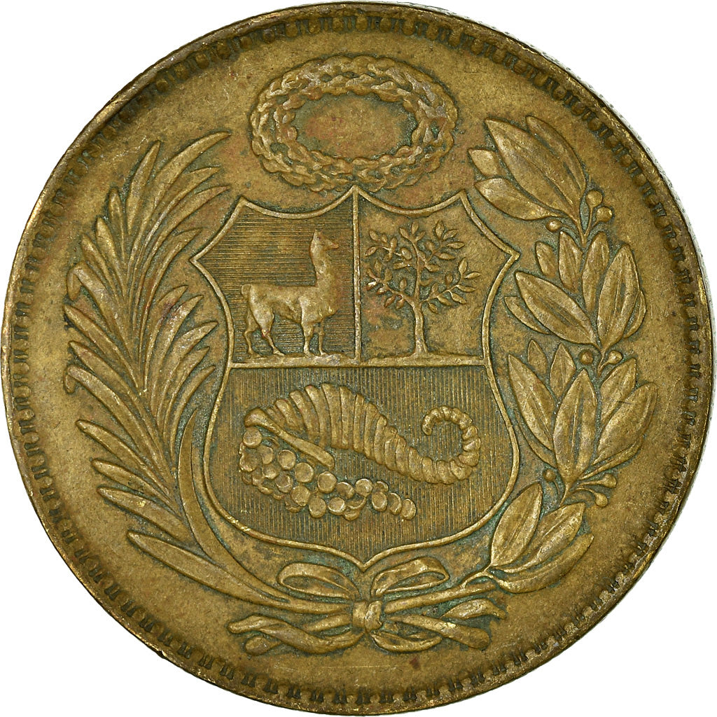 Coin, Peru, Sol, 1948, Lima, EF(40-45), Brass, KM:222