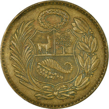 Coin, Peru, Sol, 1948, Lima, EF(40-45), Brass, KM:222