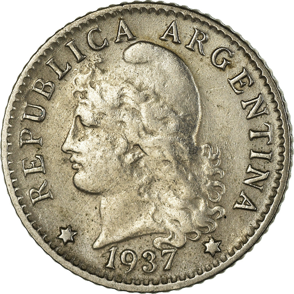 Coin, Argentina, 5 Centavos, 1937, EF(40-45), Brass, KM:97.2
