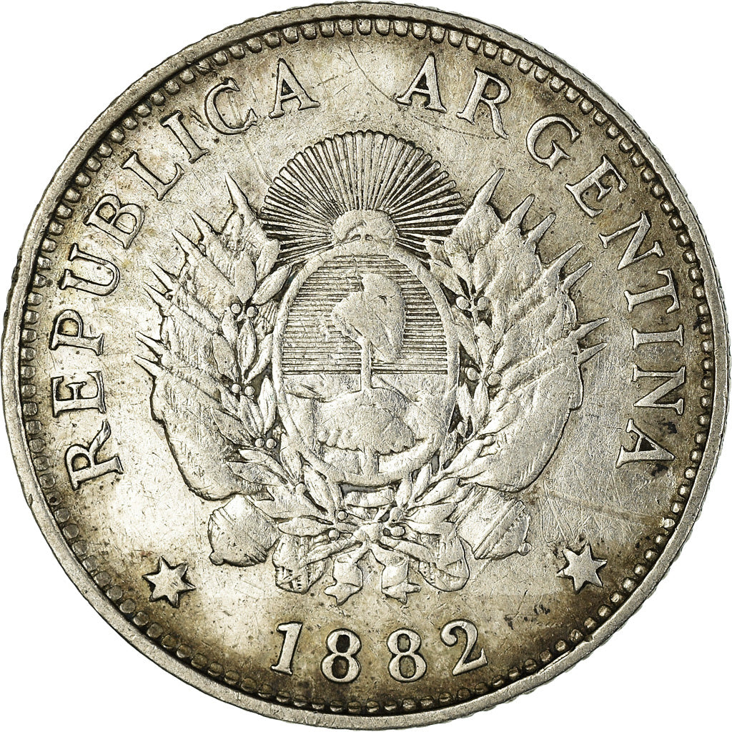 Coin, Argentina, 20 Centavos, 1882, EF(40-45), Silver, KM:27
