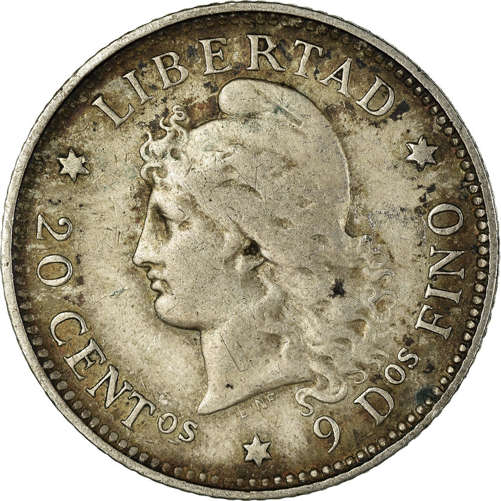 Coin, Argentina, 20 Centavos, 1882, EF(40-45), Silver, KM:27