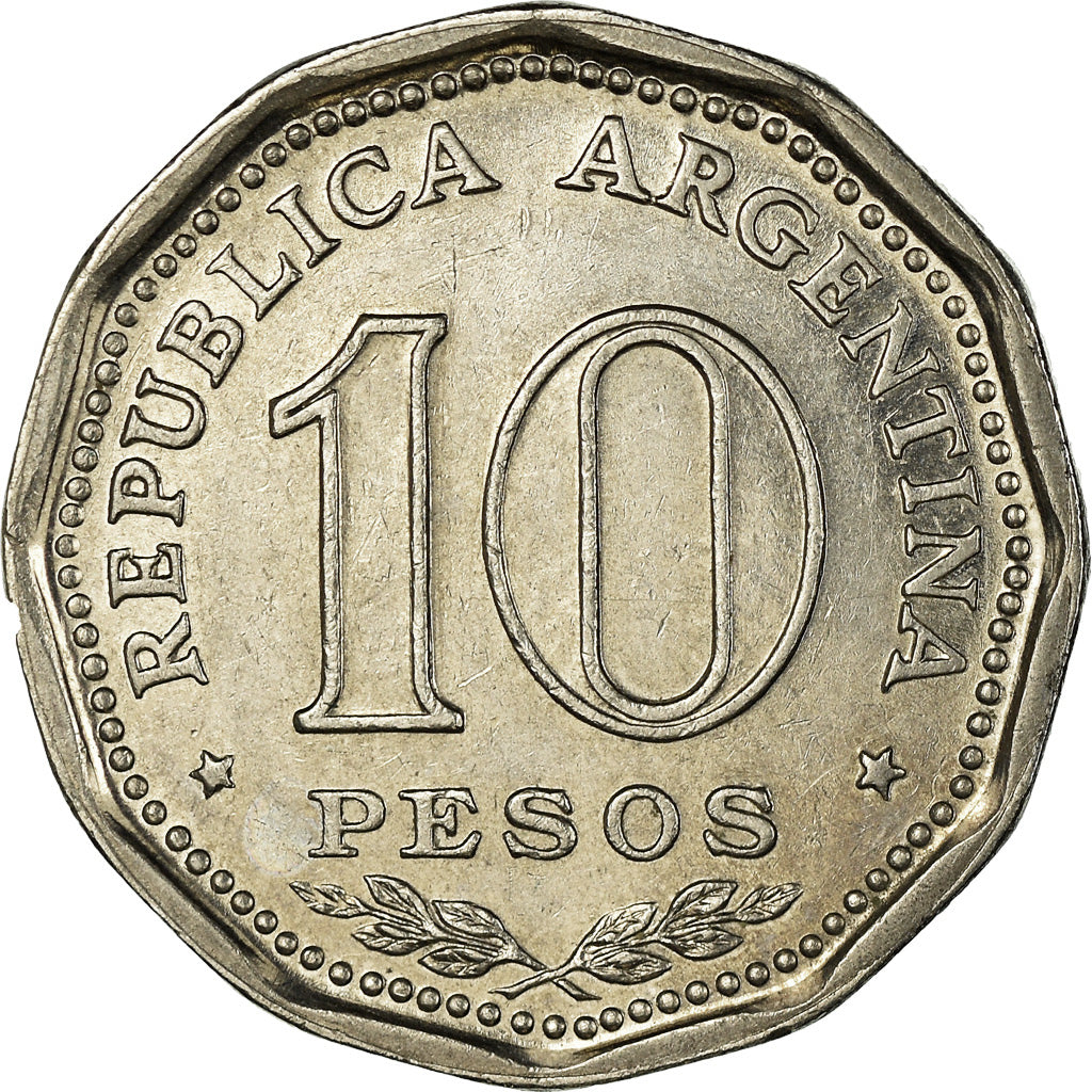 Münze, Argentinien, 10 Pesos, 1966, SS, Nickel Clad Steel, KM:62