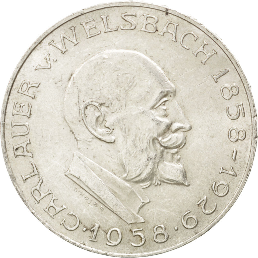AUSTRIA, 25 Schilling, 1958, KM #2884, AU(50-53), Silver, 30, 12.98