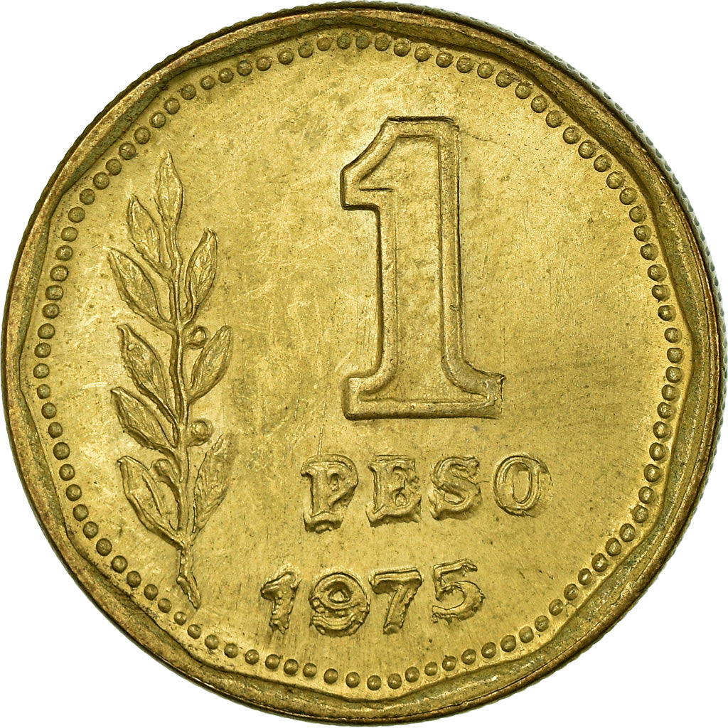 Coin, Argentina, Peso, 1975, EF(40-45), Aluminum-Bronze, KM:69