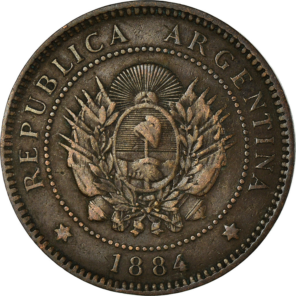 Moneta, Argentina, Centavo, 1884, VF(30-35), Bronze, KM:32