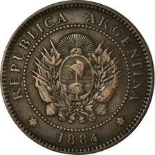 Moneta, Argentina, Centavo, 1884, VF(30-35), Bronze, KM:32