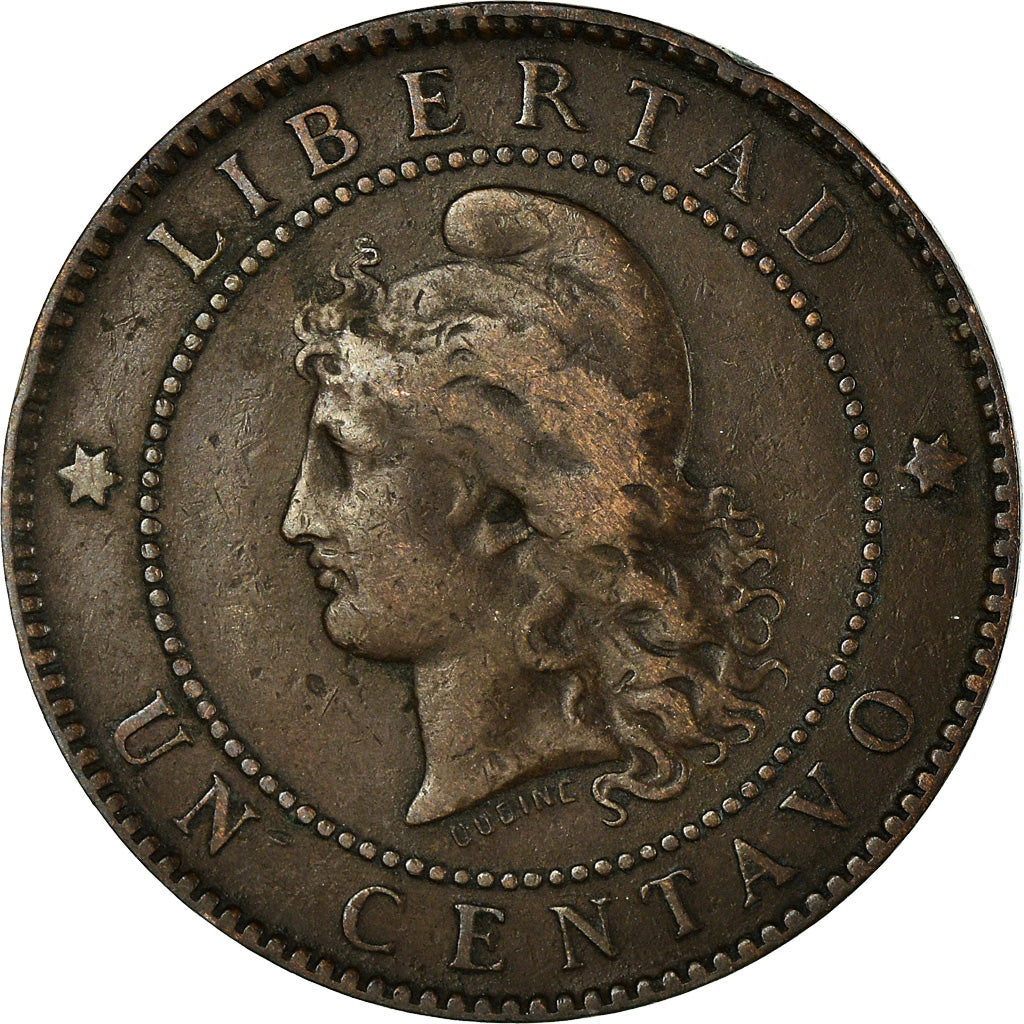 Moneta, Argentina, Centavo, 1884, VF(30-35), Bronze, KM:32