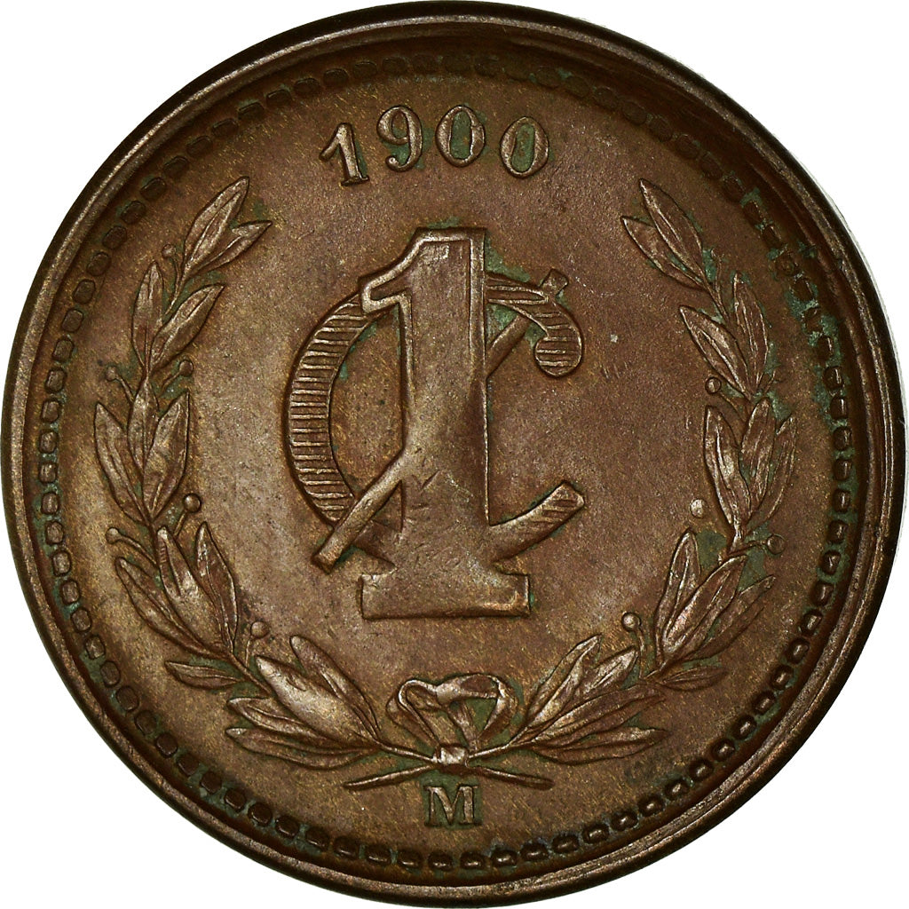 Moneda, México, Centavo, 1900, Mexico City, MBC, Cobre, KM:394.1