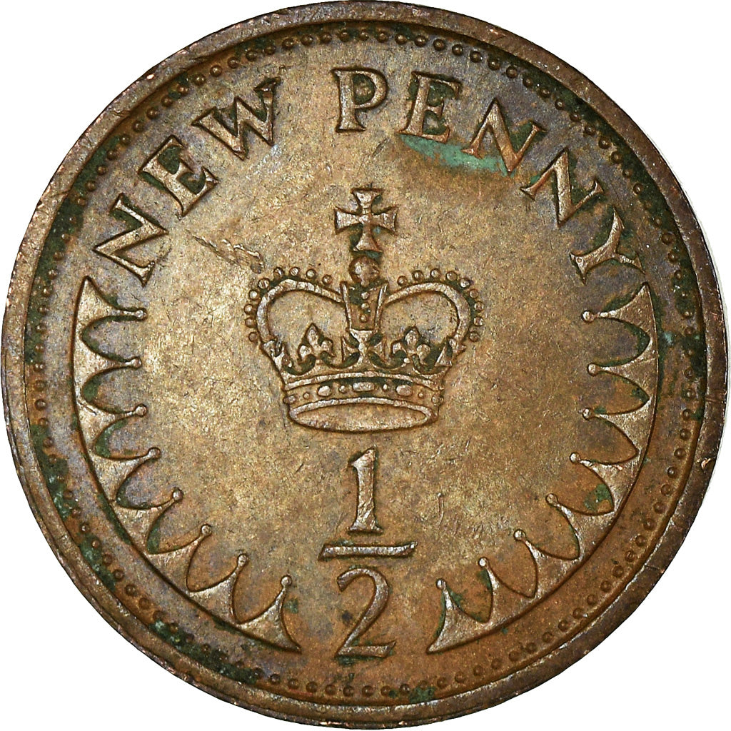 Monnaie, Grande-Bretagne, Elizabeth II, 1/2 New Penny, 1975, TTB, Bronze, KM:914