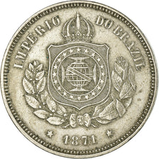 Monnaie, Brésil, Pedro II, 100 Reis, 1871, TTB, Copper-nickel, KM:477