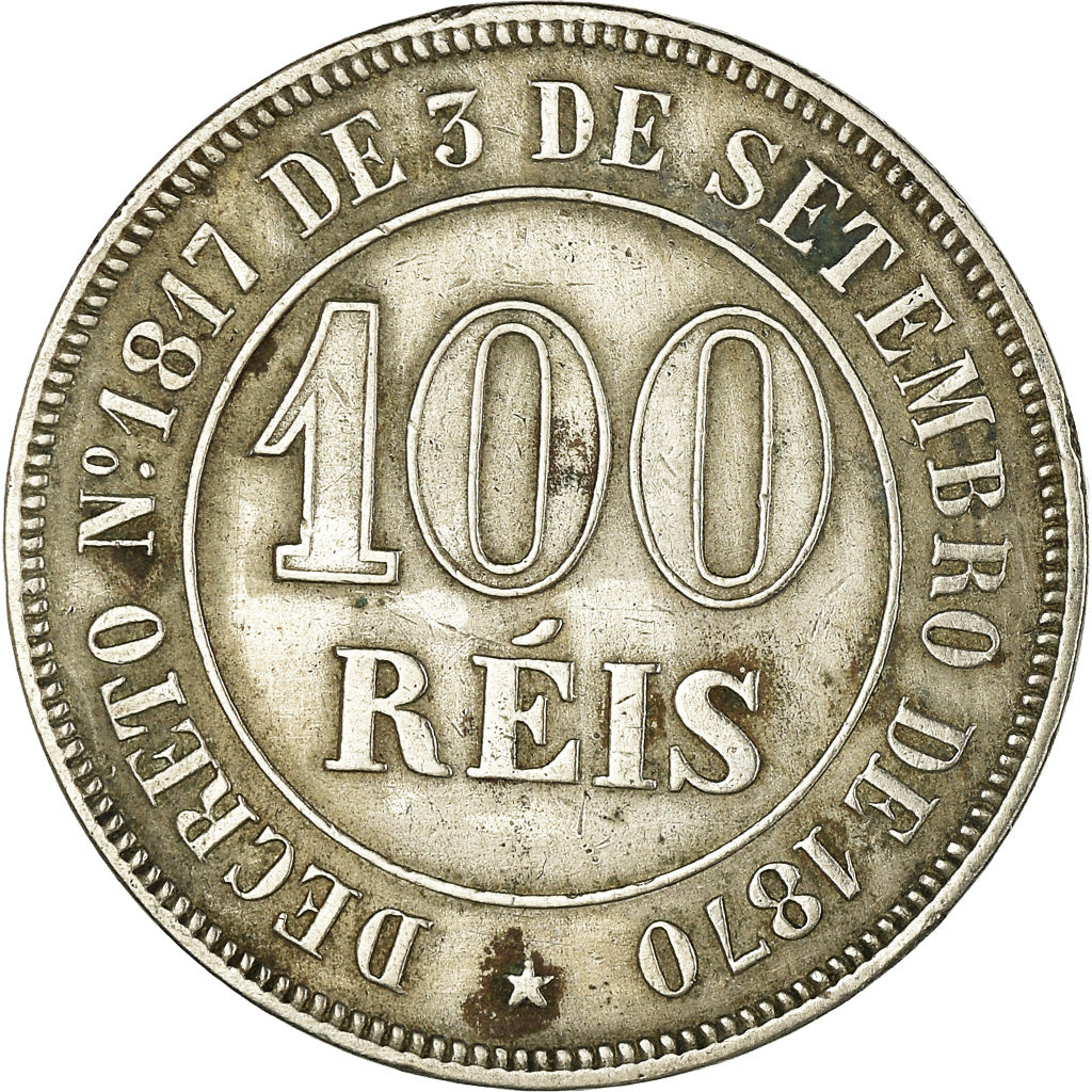Monnaie, Brésil, Pedro II, 100 Reis, 1871, TTB, Copper-nickel, KM:477