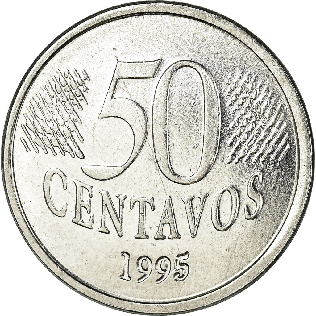 Moneta, Brasile, 50 Centavos, 1995, SPL-, Acciaio inossidabile, KM:635