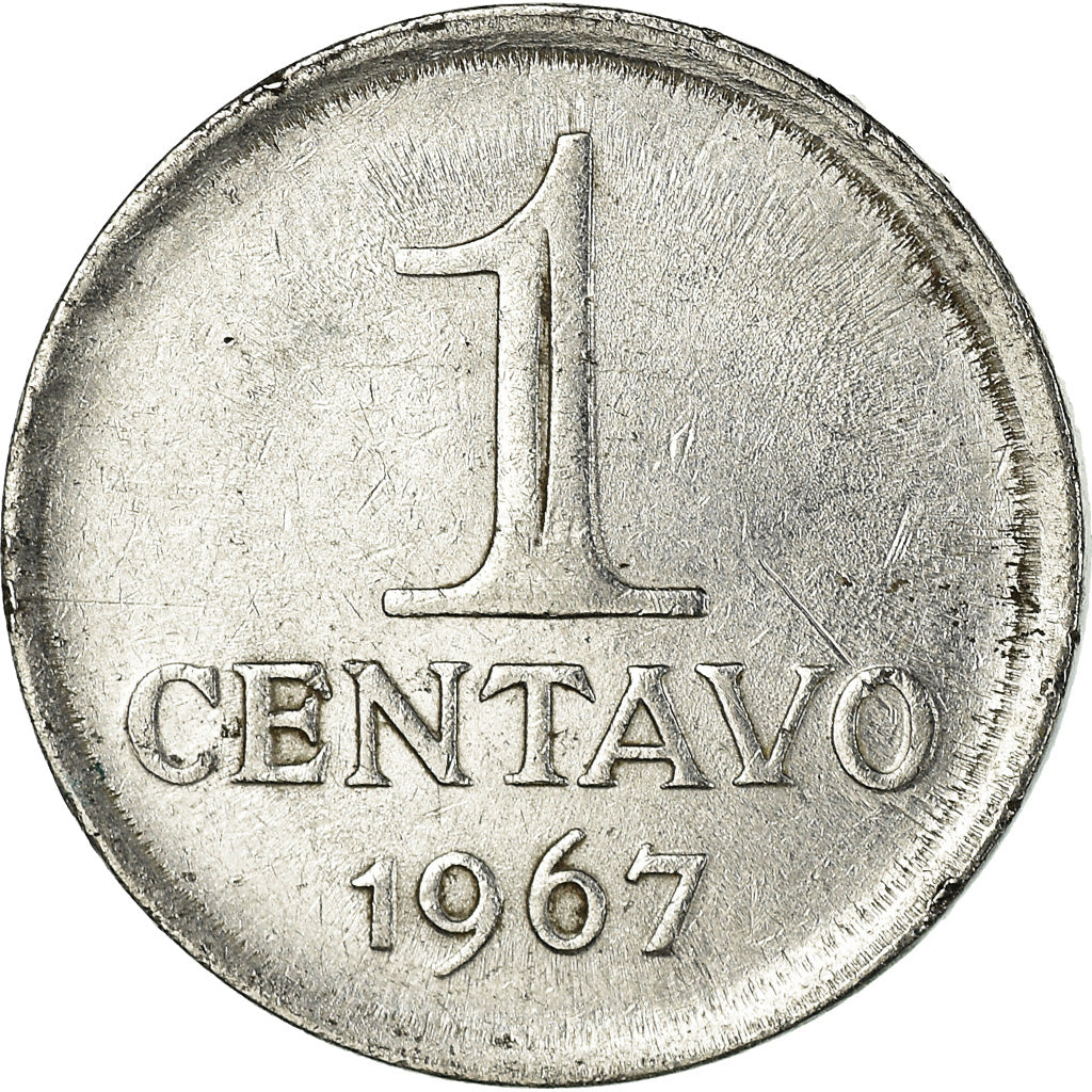 Moeda, Brasil, Centavo, 1967, EF(40-45), Aço Inoxidável, KM:575.1