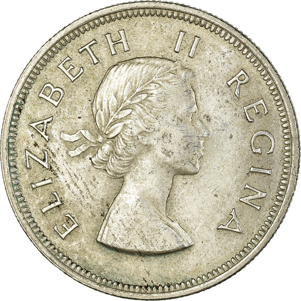 Coin, South Africa, Elizabeth II, 2-1/2 Shillings, 1955, EF(40-45), Silver