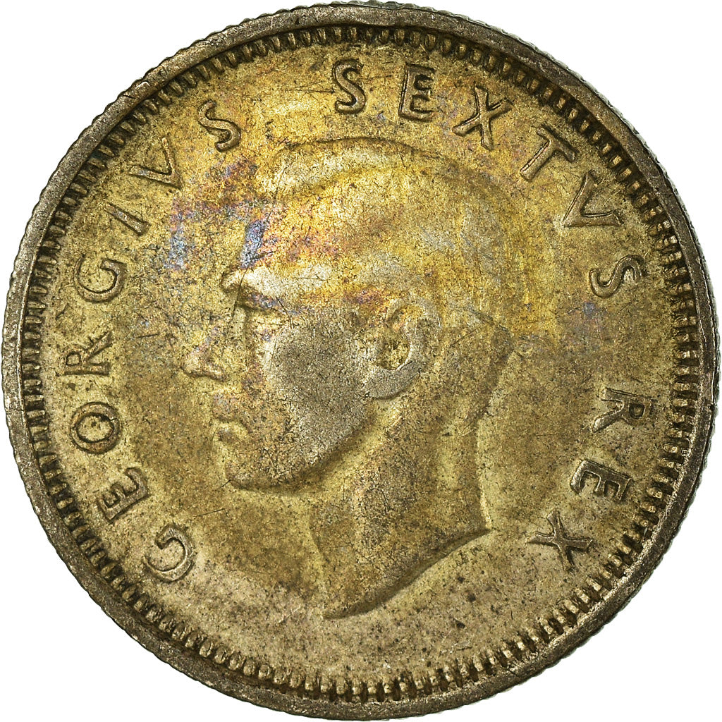 Coin, South Africa, George VI, 6 Pence, 1952, EF(40-45), Silver, KM:36.2