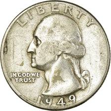 Monnaie, États-Unis, Washington Quarter, Quarter, 1949, U.S. Mint, Denver, TB+