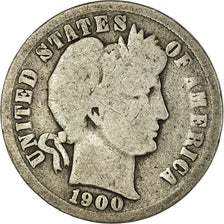 Monnaie, États-Unis, Barber Dime, Dime, 1900, U.S. Mint, Philadelphie, TB