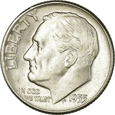 Moeda, Estados Unidos da América, Roosevelt Dime, Dime, 1955, U.S. Mint