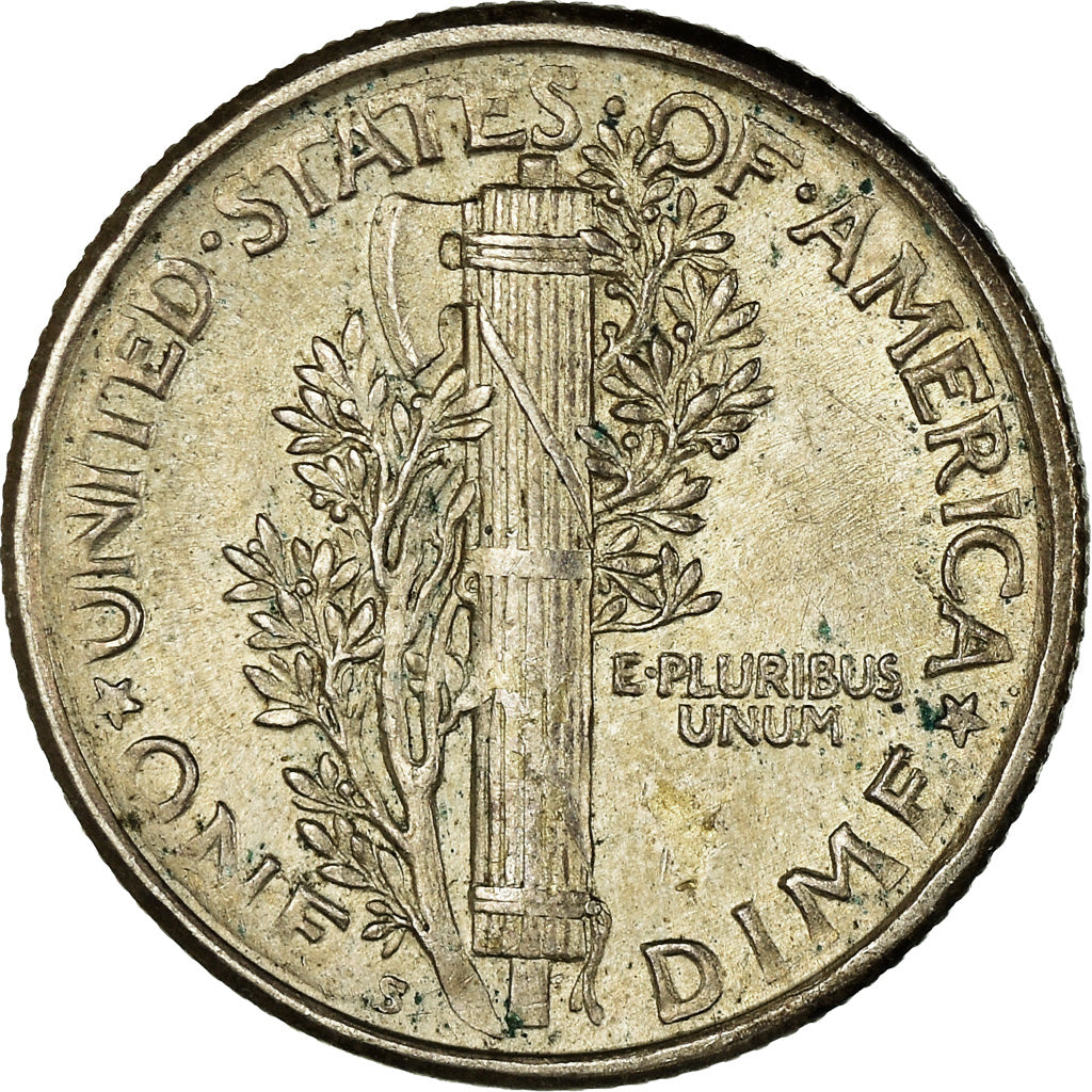 Coin, United States, Mercury Dime, Dime, 1918, U.S. Mint, Philadelphia