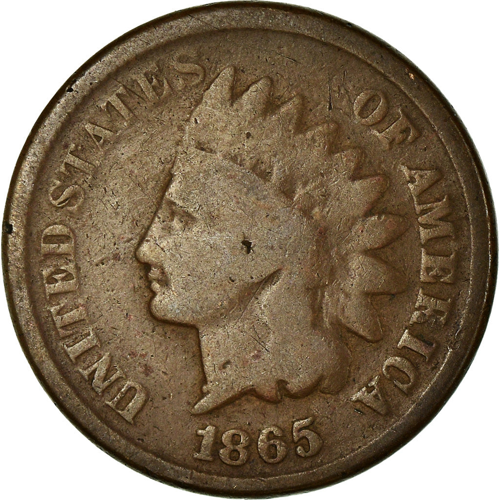 Coin, United States, Indian Head Cent, Cent, 1865, U.S. Mint, Philadelphia