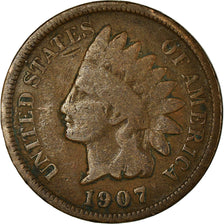 Coin, United States, Indian Head Cent, Cent, 1907, U.S. Mint, Philadelphia