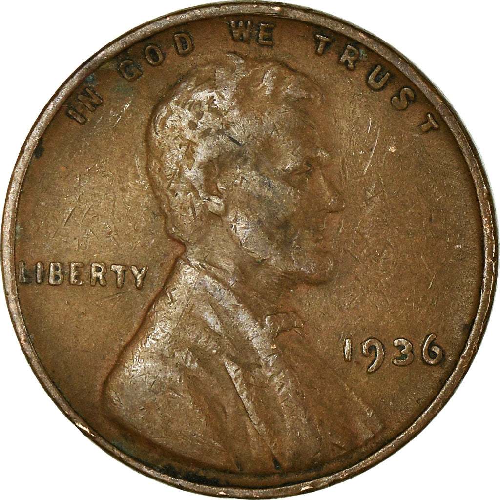 Monnaie, États-Unis, Lincoln Cent, Cent, 1936, U.S. Mint, Philadelphie, TTB