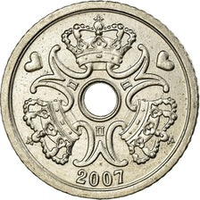 Coin, Denmark, Margrethe II, Krone, 2007, Brondby, AU(55-58), Copper-nickel