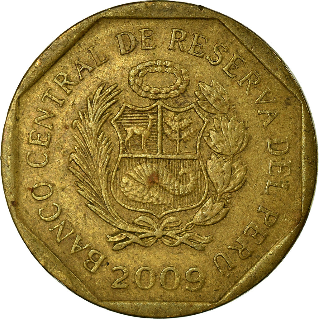 Monnaie, Pérou, 10 Centimos, 2009, Lima, TTB, Laiton, KM:305.4