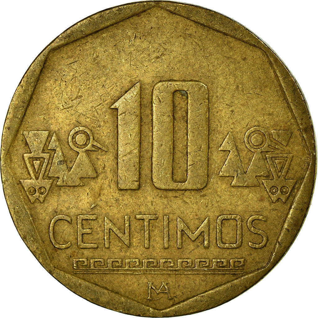 Monnaie, Pérou, 10 Centimos, 2009, Lima, TTB, Laiton, KM:305.4