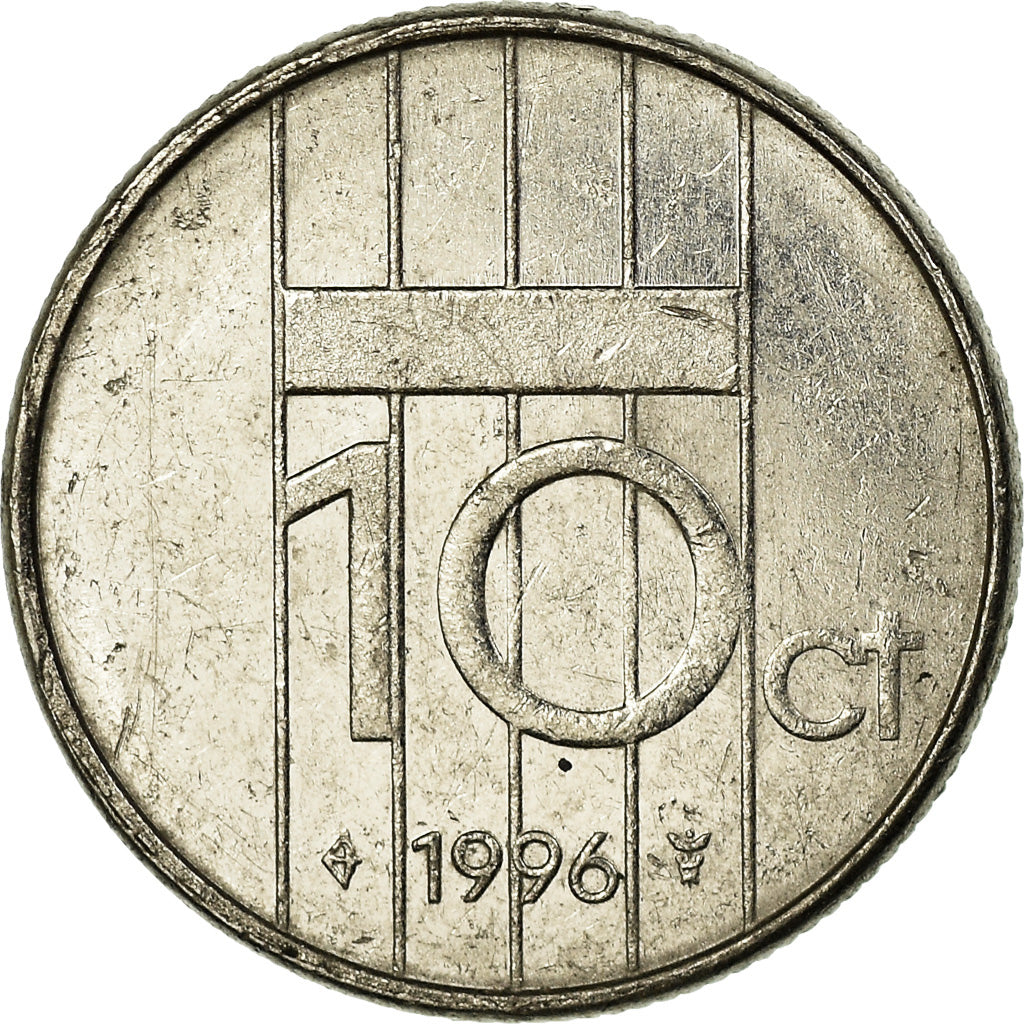 Moneda, Países Bajos, Beatrix, 10 Cents, 1996, MBC, Níquel, KM:203