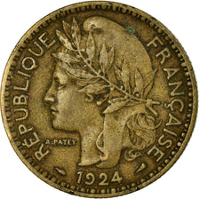 Coin, Cameroon, 2 Francs, 1924, Paris, EF(40-45), Aluminum-Bronze, KM:3