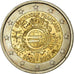 França, 2 Euro, 10 Jahre Euro, 2012, EF(40-45), Bimetálico, KM:1846