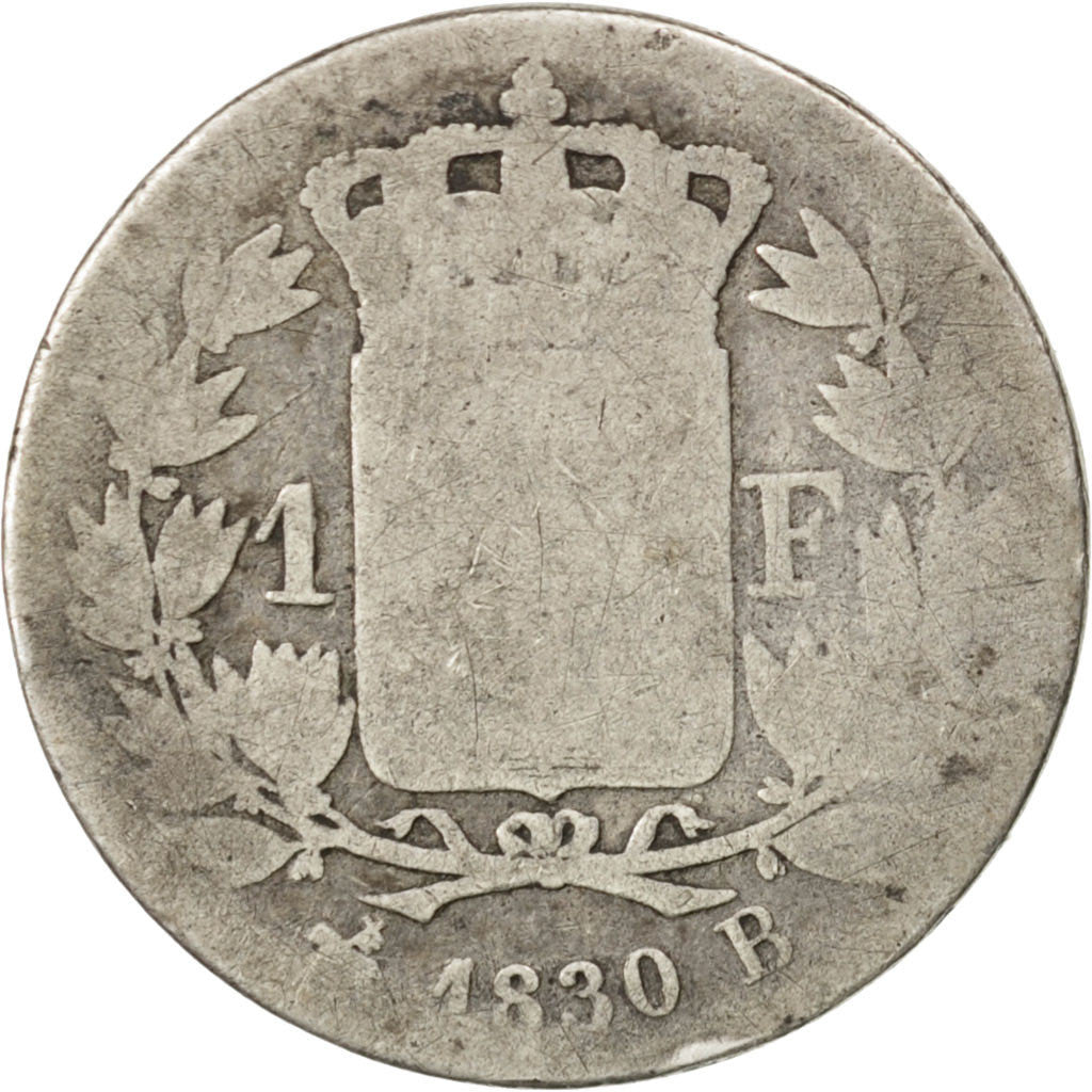 Coin, France, Charles X, Franc, 1830, Rouen, VG(8-10), Silver, KM:724.2
