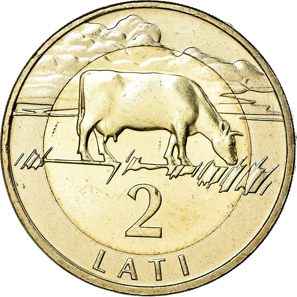 Coin, Latvia, 2 Lati, 1999, MS(63), Bi-Metallic, KM:38
