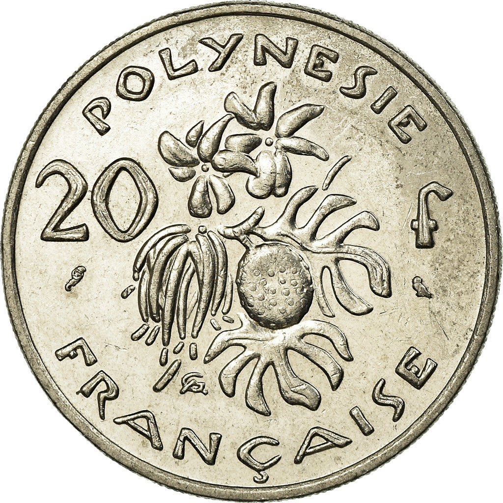 Moeda, Polinésia Francesa, 20 Francs, 1973, Paris, EF(40-45), Níquel, KM:9