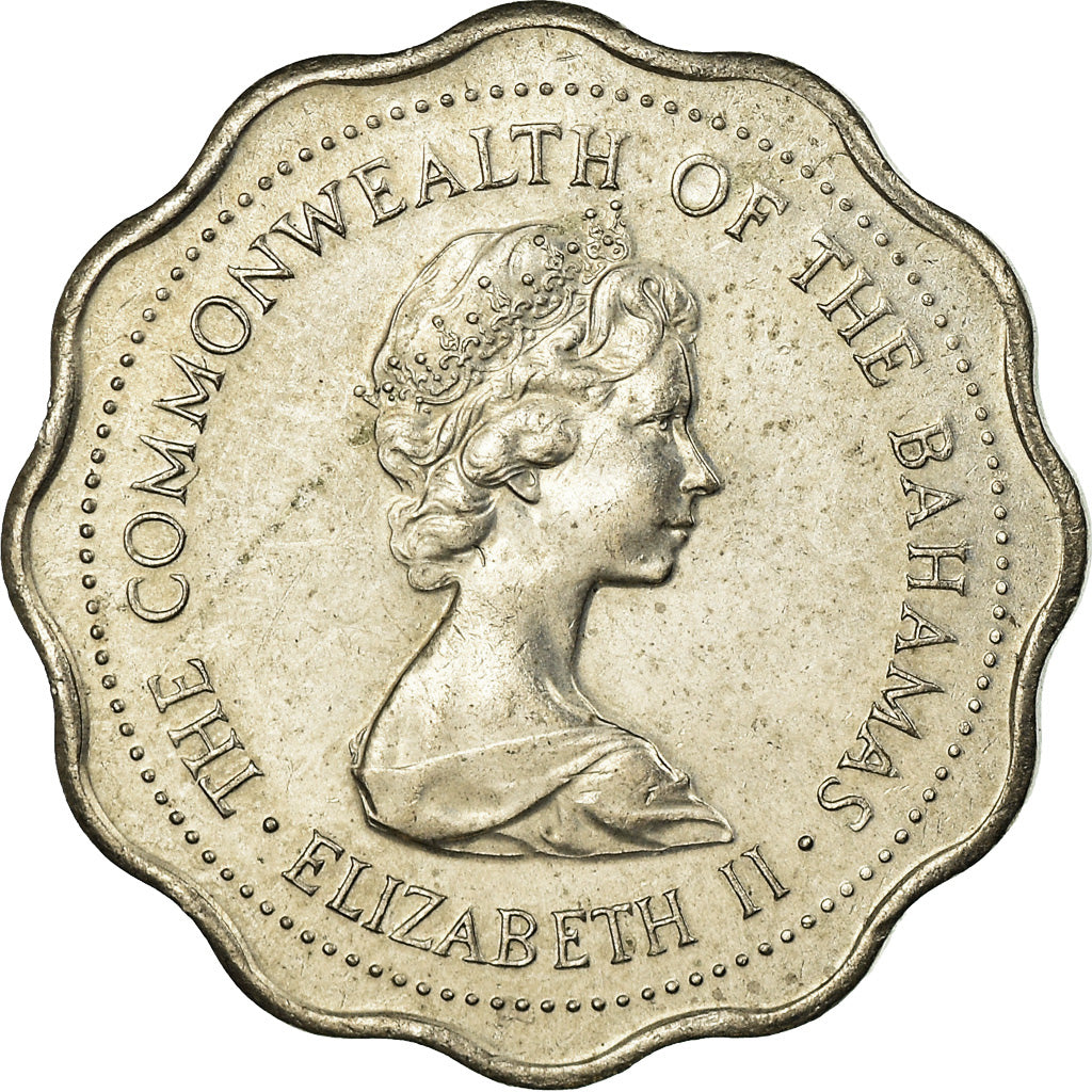 Moeda, Baamas, Elizabeth II, 10 Cents, 1973, Franklin Mint, U.S.A., AU(55-58)