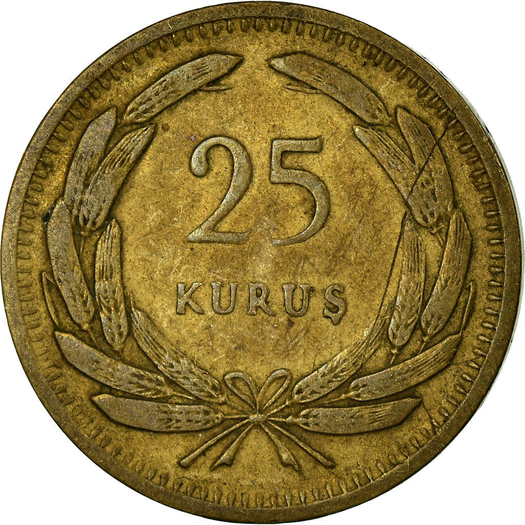 Monnaie, Turquie, 25 Kurus, 1956, TB+, Laiton, KM:886