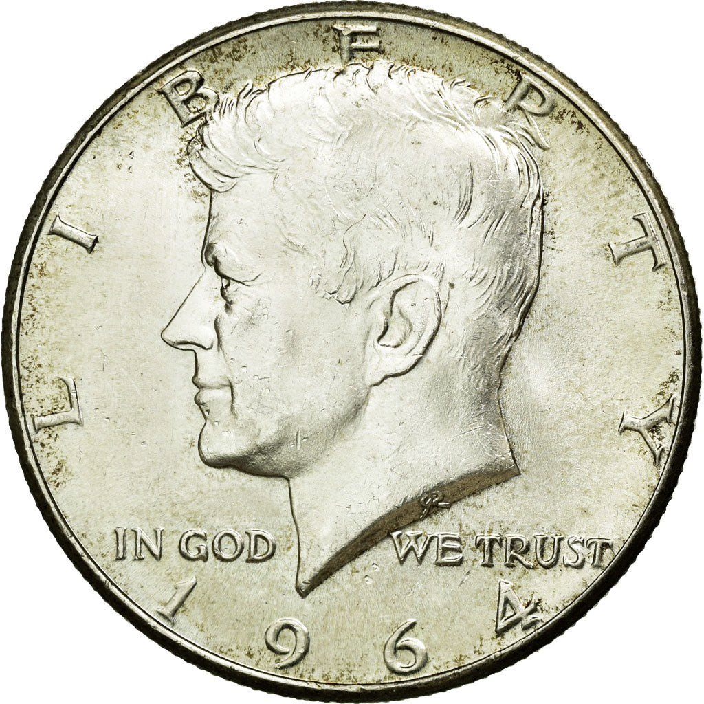 Coin, United States, Kennedy Half Dollar, Half Dollar, 1964, U.S. Mint