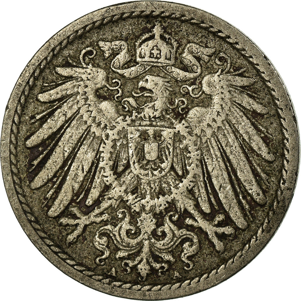 Coin, GERMANY - EMPIRE, Wilhelm II, 5 Pfennig, 1893, Berlin, VF(30-35)