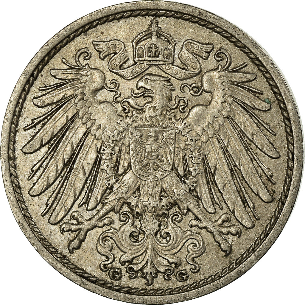 Coin, GERMANY - EMPIRE, Wilhelm II, 10 Pfennig, 1914, Karlsruhe, EF(40-45)