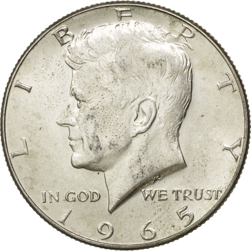 Coin, United States, Kennedy Half Dollar, Half Dollar, 1965, U.S. Mint