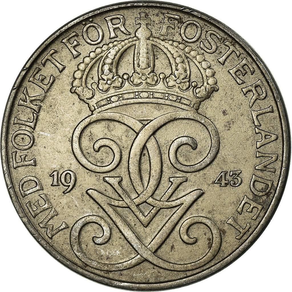 Münze, Schweden, Gustaf V, 5 Öre, 1943, SS, Iron, KM:812