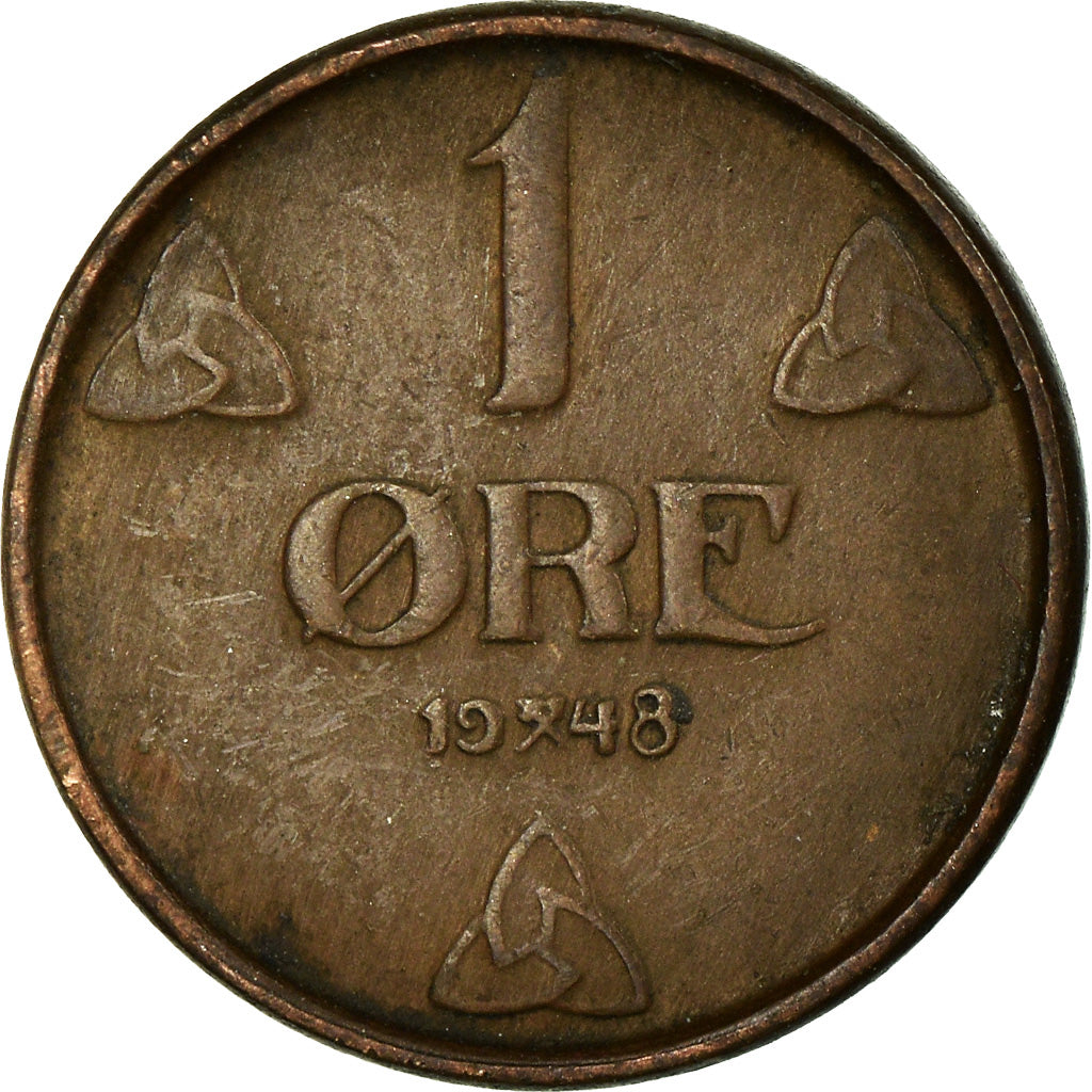 Munten, Noorwegen, Haakon VII, Ore, 1948, ZF, Bronze, KM:367