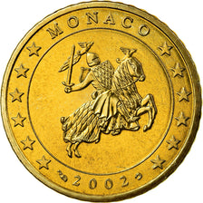 Monaco, 50 Euro Cent, 2002, MS(65-70), Mosiądz, KM:172