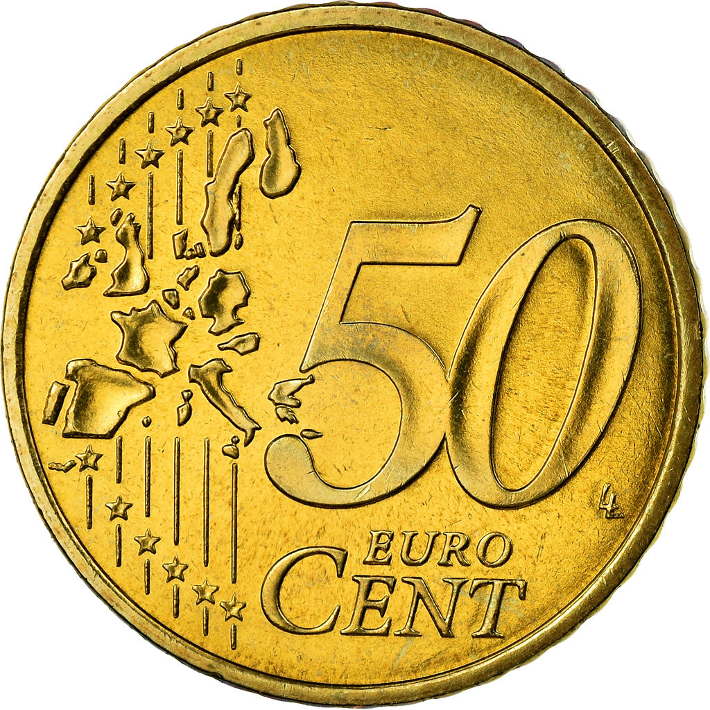Monaco, 50 Euro Cent, 2002, MS(65-70), Mosiądz, KM:172