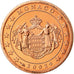 Mónaco, 2 Euro Cent, 2002, FDC, Cobre chapado en acero, KM:168