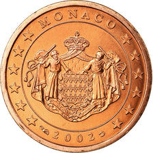 Monaco, 5 Euro Cent, 2002, MS(65-70), Copper Plated Steel, KM:169
