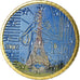 Francja, 50 Euro Cent, La Tour Eiffel, 2002, Colorised, AU(55-58), Mosiądz