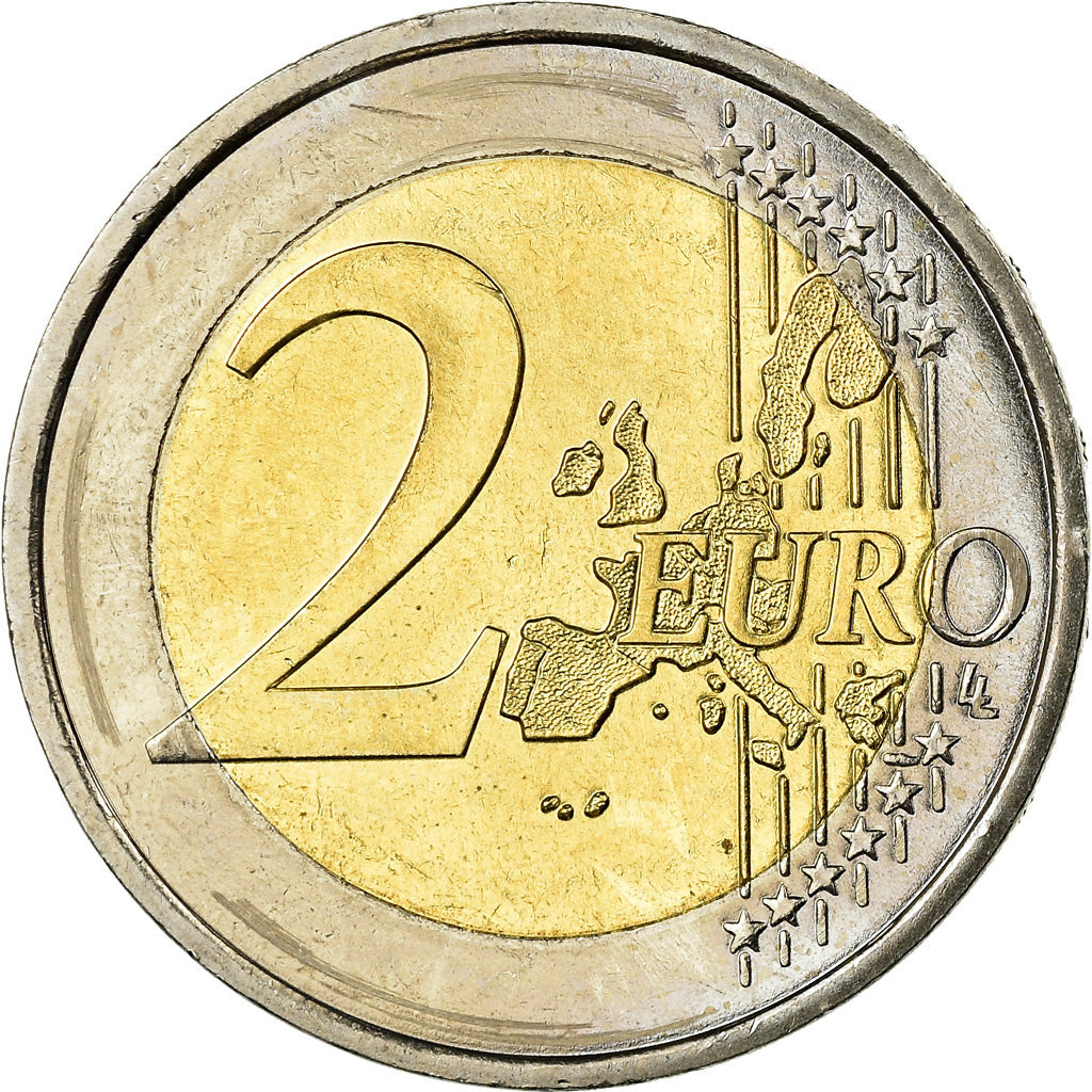 France, Tour Eiffel, 2 Euro, 2002, Colorised, AU(55-58), Bi-Metallic, KM:1289
