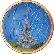 Frankrijk, 2 Euro Cent, La Tour Eiffel, 2006, Colorised, PR, Copper Plated